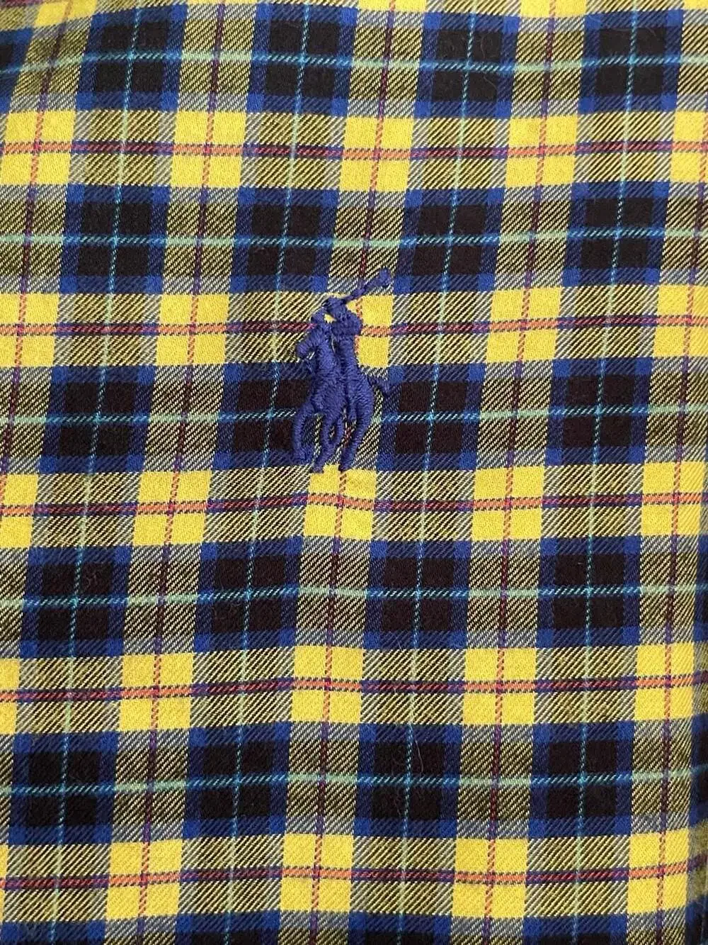 Polo Ralph Lauren Plaid Button Down Shirt Size XL Yellow Blue Long Sleeve